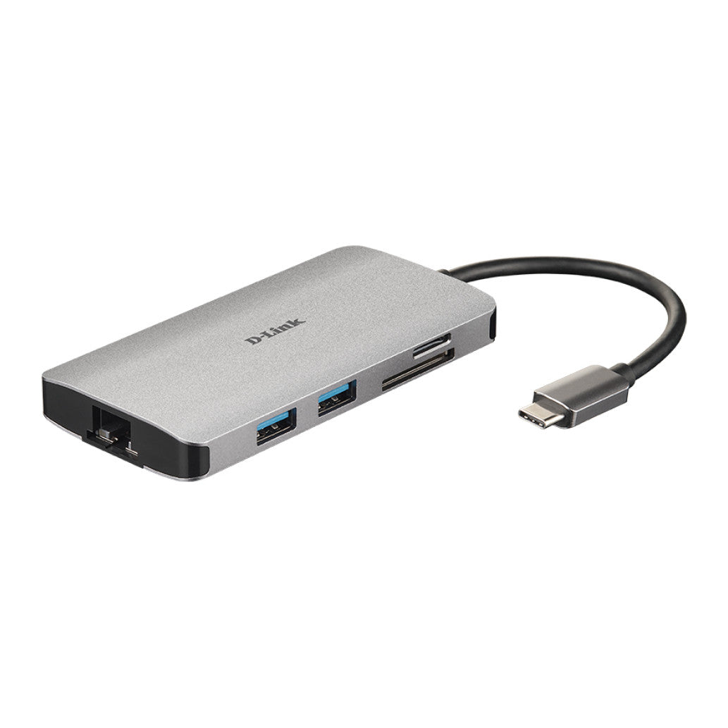 Priklopna postaja USB-C => D-LINK USB-C  8 v 1  HUB HDMI 4K USB 3.0 100W microSD/SD