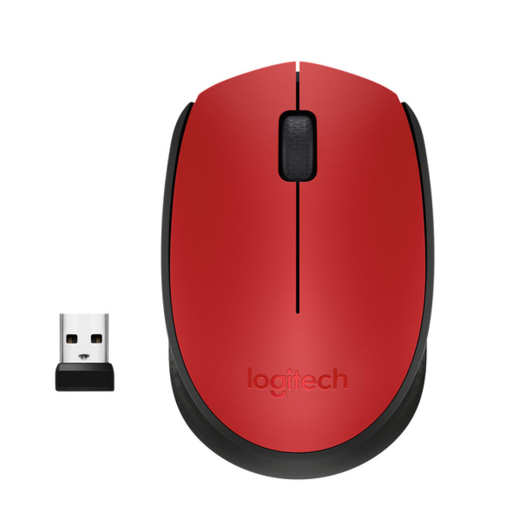 Miš Logitech brezžična optična za notesnike M171 rdeča nano (910-004641)