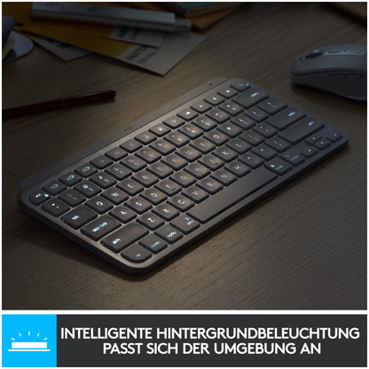 Tipkovnica brezžična Logitech MX Keys Mini US international | SLO gravura roza LED osvetlitev (920-010500)