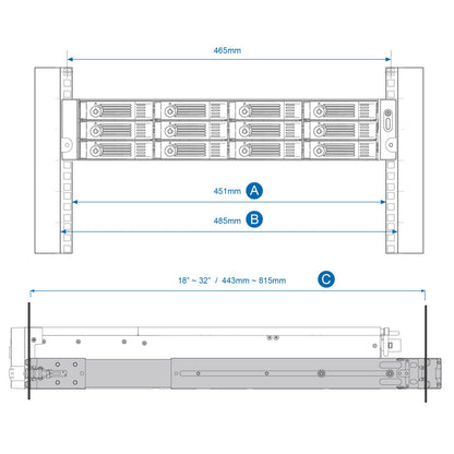 Vodila QNAP rail kit (sanke) za 2U NAS-e
