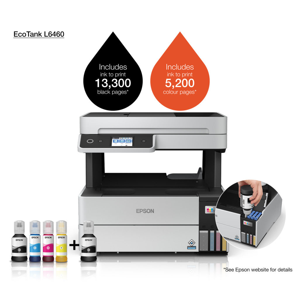 Tiskalnik multifunkcijski brizgalni barvni Epson EcoTank Office Pro L6460 A4 duplex tisk USB LAN WiFi 17ppm (C11CJ89403)
