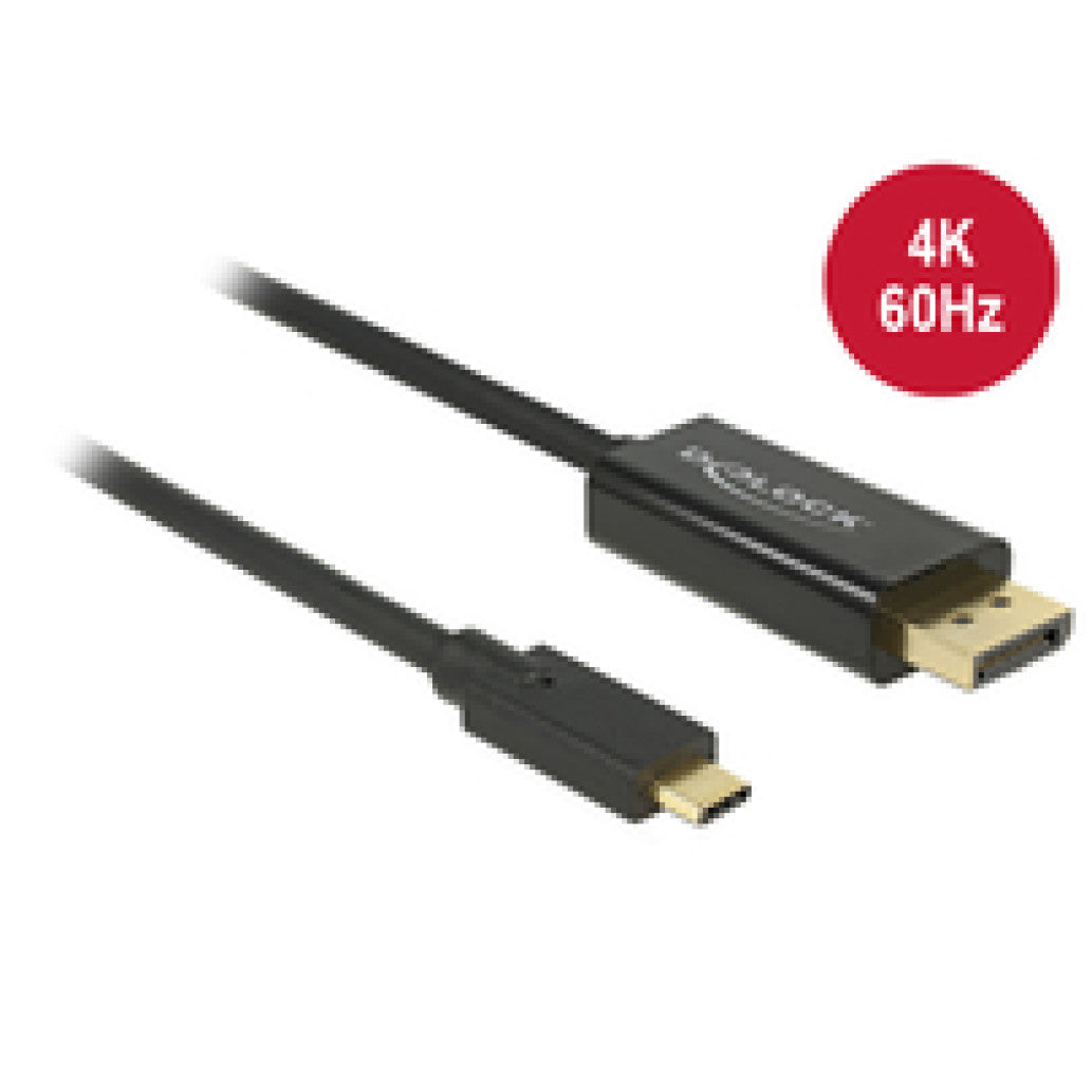 Kabel USB-C => DisplayPort 2,0m Delock 4K@60Hz - črn (85256)
