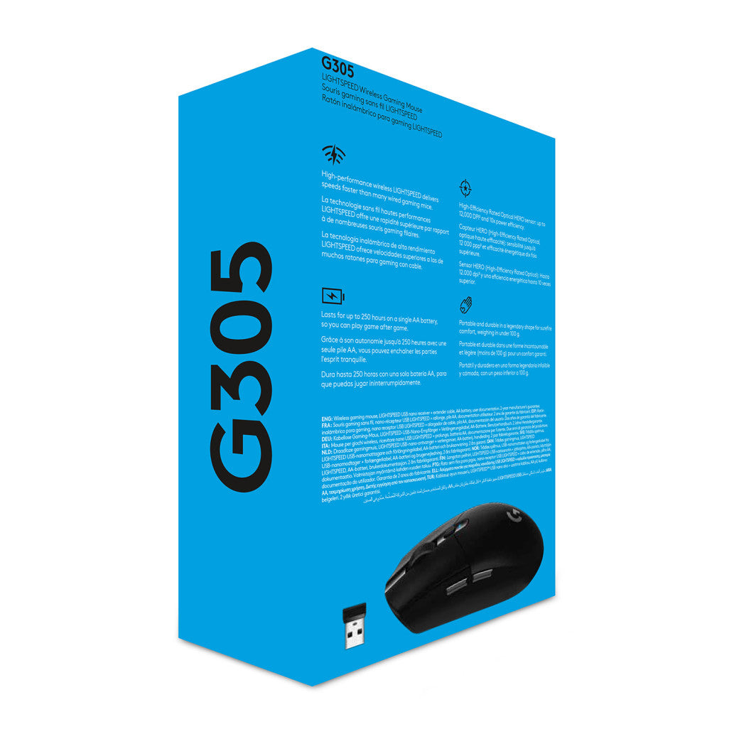 Gaming miška brezžična Logitech G305 LightSpeed, črna (910-005283)