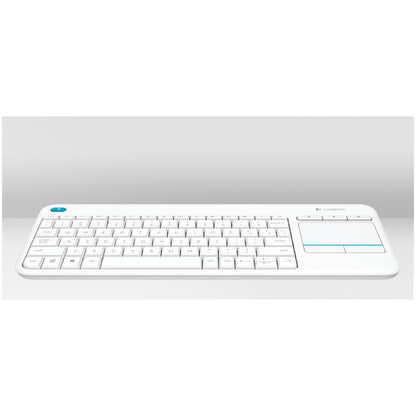 Tipkovnica brezžična Logitech K400 Plus US | bela + Touchpad (920-007128)