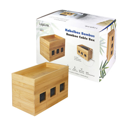 UREJENA PISARNA škatlica za kable 255x140x165mm iz bambusa Logilink (KAB0076) EOLS-P