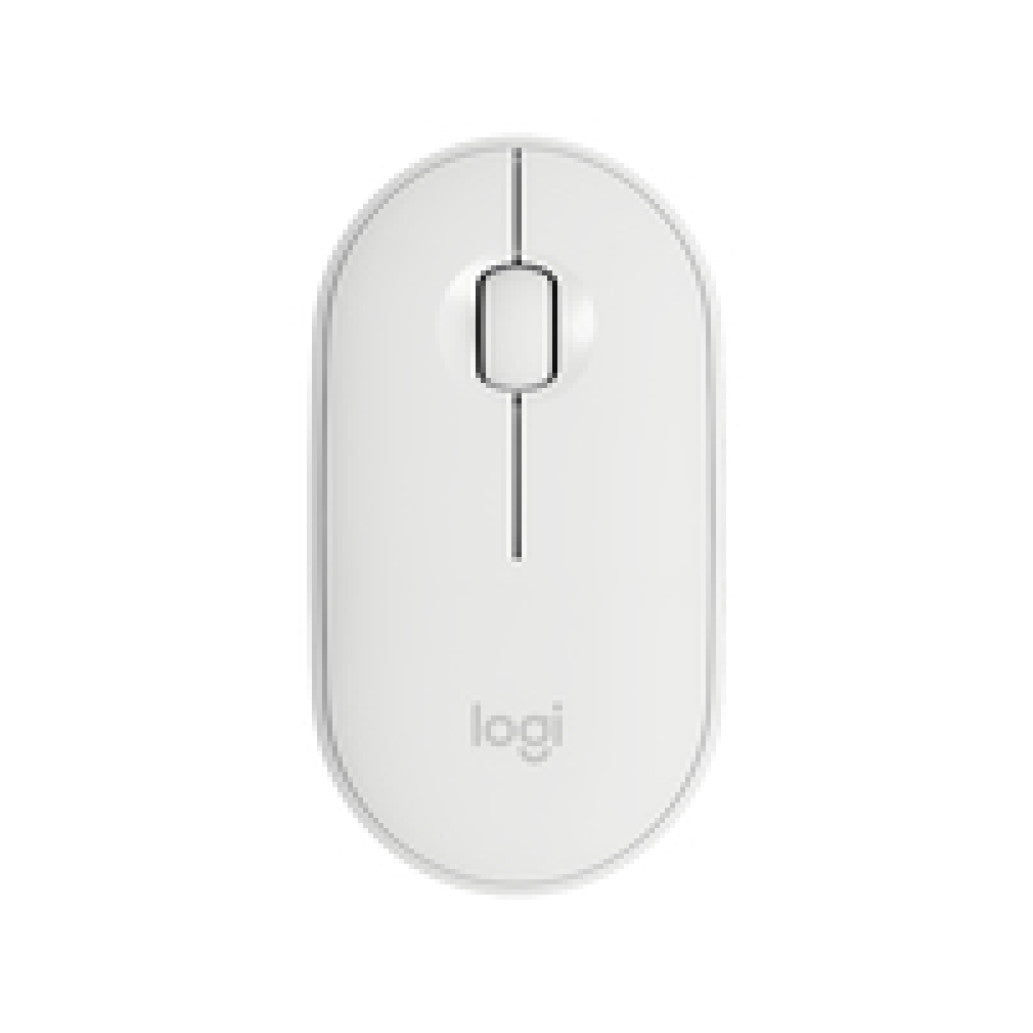 Miš Logitech brezžična + Bluetooth optična M350 bela Pebble (910-005716)