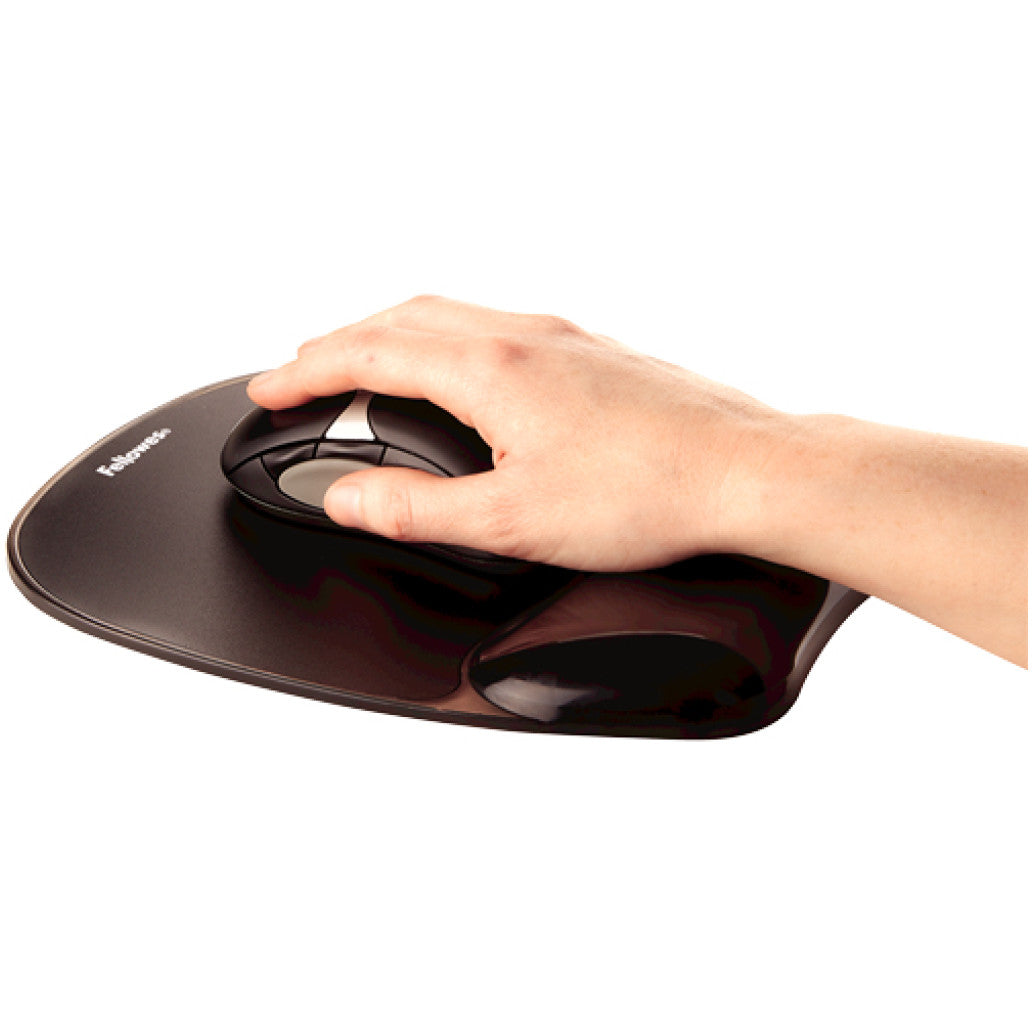 Podloga za miško z gelom ergonomska Fellowes Crystal™  črna