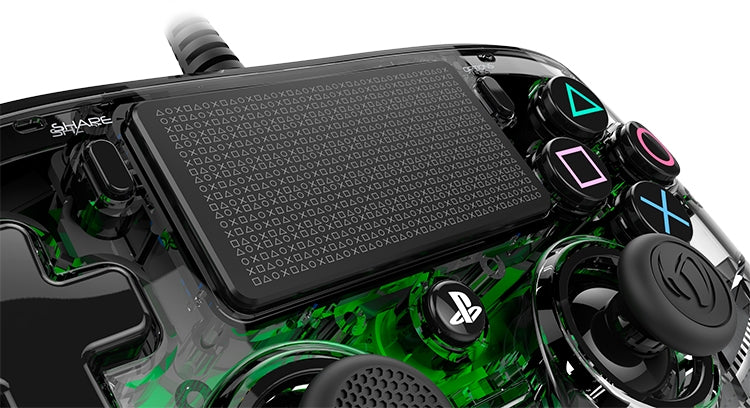NACON PS4 TRANSPARENTEN ŽIČNI IGRALNI PLOŠČEK, ZELEN