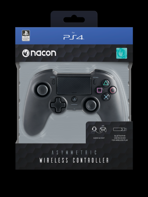 NACON PS4 ASIMETRIČNI BREZŽIČNI IGRALNI PLOŠČEK, ČRN