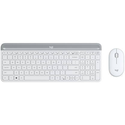 Tipkovnica in miš Logitech brezžična MK470 Combo US international bela SLO gravura (920-009205)