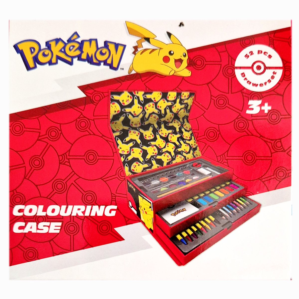 POKEMON - ustvarjalni kovček za risanje in barvanje – 52-delni