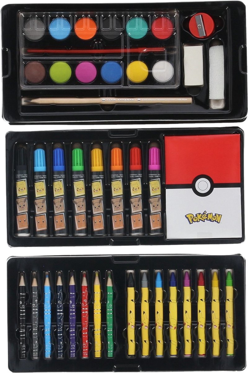 POKEMON - ustvarjalni kovček za risanje in barvanje – 52-delni