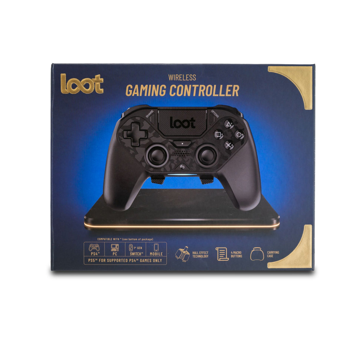 LOOT BREZŽIČNI KONTROLE ZA PS4/SWITCH/PC/MOBILE - ČRNE BARVE