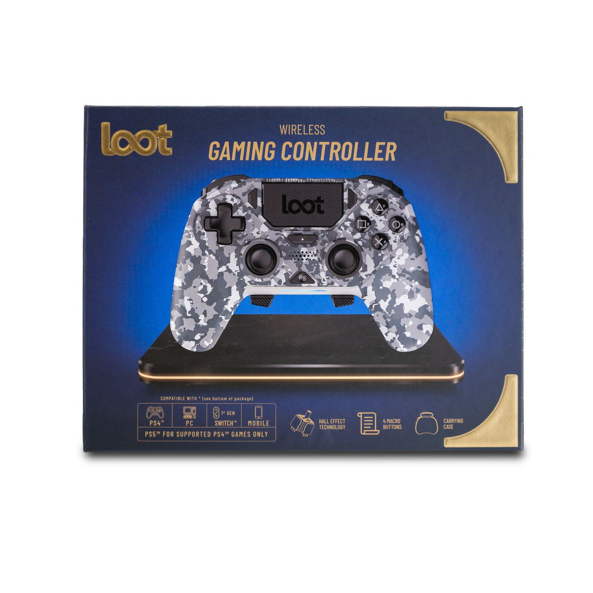 LOOT BREZŽIČNI KONTROLE ZA PS4/SWITCH/PC/MOBILE - SIVA MASKIRNA BARVA