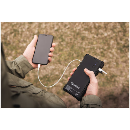 Prenosna baterija Sandberg Outdoor Solar Powerbank 24000mAh - črna