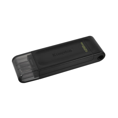 Spominski ključek 128GB USB-C Kingston DT70 80MB/s plastičen s pokrovčkom črn (DT70/128GB)