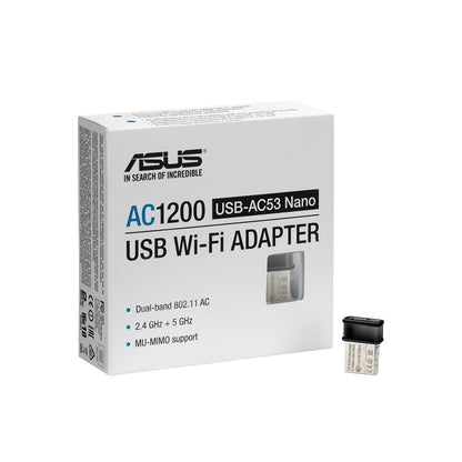 Brezžični mrežni adapter USB 3.0 Asus WiFi5 802.11ac AC1200 867Mbit/s Dualband Nano (90IG03P0-BM0R10)