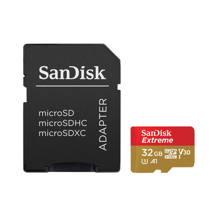 Spominska kartica microSDXC 32GB Sandisk Extreme 100MB/s/60MB/s U3 V30 UHS-I A1 +adapter (SDSQXAF-032G-GN6AA)