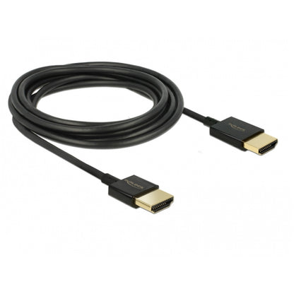 Kabel HDMI(m)=>HDMI(m) v2.0 0,25m UltraHD 4 K pozlačeni kontakti Delock (85117)