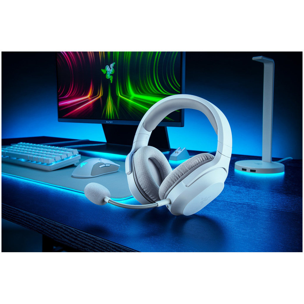Slušalke brezžične naglavne 2,4 GHz stereo Razer Barracuda X Wireless Mercury (2022) - bele (RZ04-04430200-R3M1)