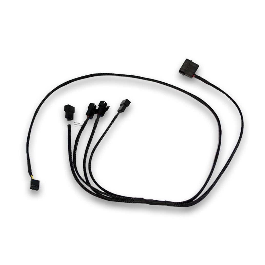 Splitter za ventilatorje EKWB 1x -> 4x4-pin + 1x MOLEX , črna (80cm)