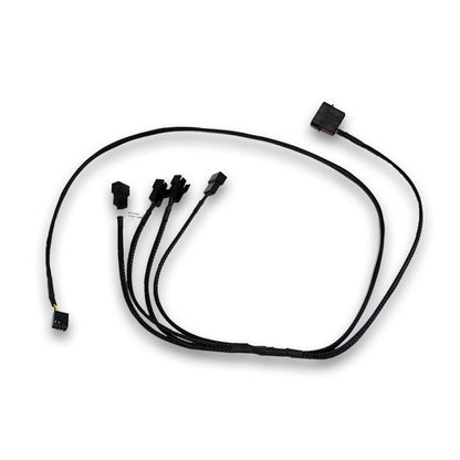 Splitter za ventilatorje EKWB 1x -> 4x4-pin + 1x MOLEX , črna (80cm)