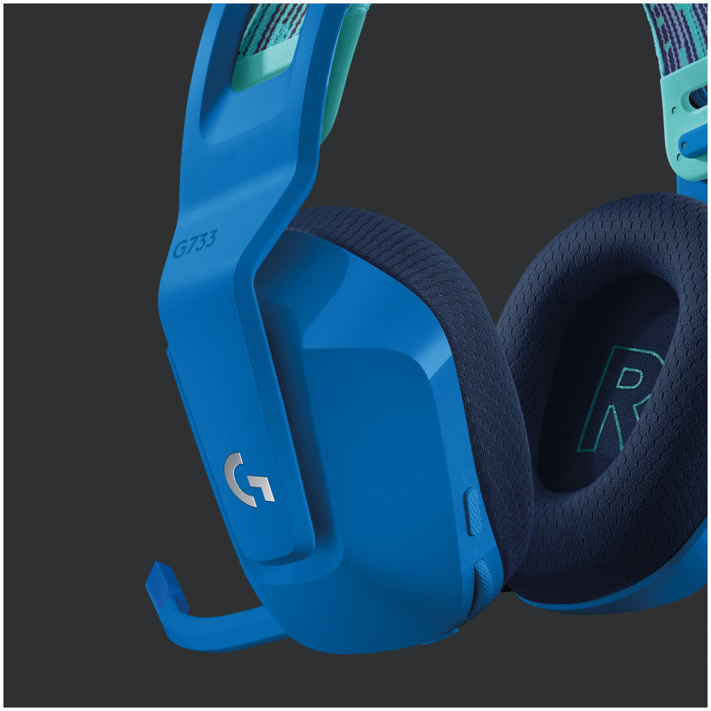 Slušalke gaming Logitech brezžične G733 Lightspeed 2,4Hz - modre (981-000943)