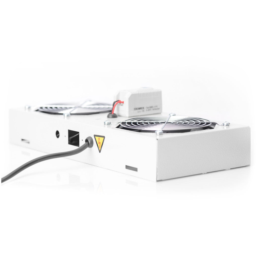 Hladilna enota 2x vent. s termostatom Digitus siva (DN-19 FAN-2-WM-T)