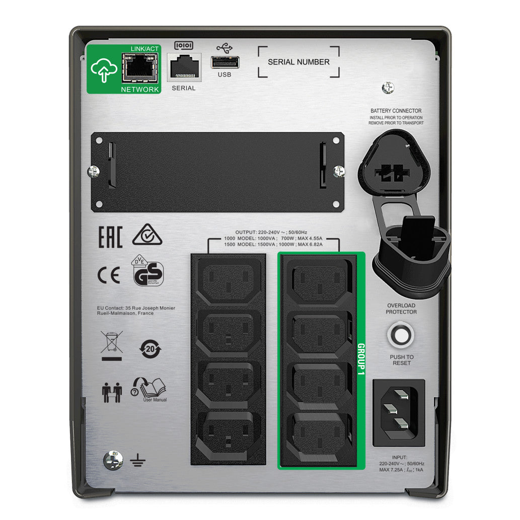 UPS APC Smart-UPS Line-Interactive 1500VA/1000W 8x220V (SMT1500IC)