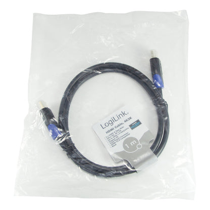 KABEL HDMI/HDMI M/M  1,00m LogiLink pozlačeni kontakti V2,0  4K/60Hz (CH0061) EOLS-P