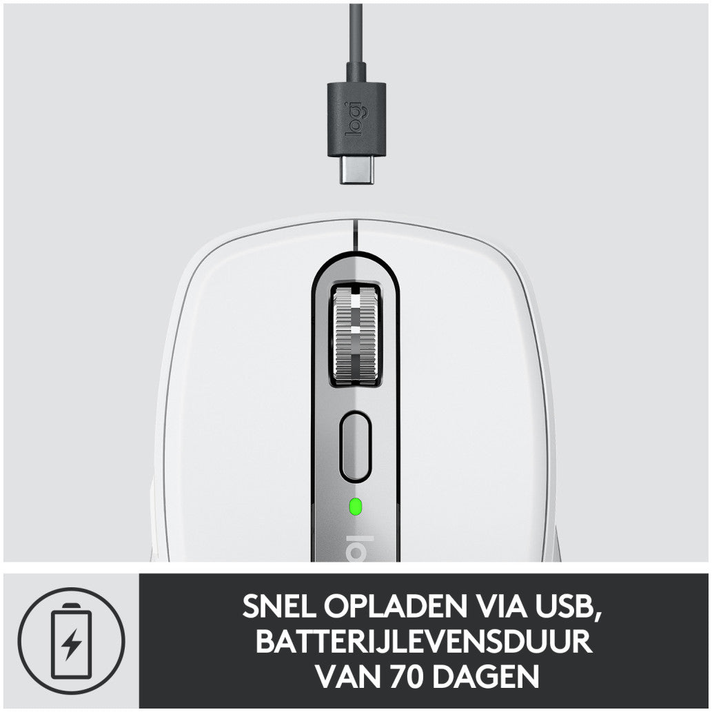 Miš brezžična + Bluetooth za notesnike Logitech MX Anywhere 3 Darkfield polnilna 4000DPI siva (910-005989)