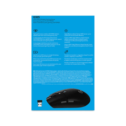 Gaming miška brezžična Logitech G305 LightSpeed, črna (910-005283)
