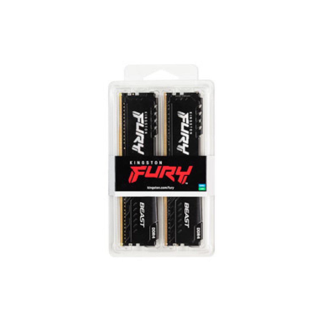 DDR4 32GB  3200MHz CL16 KIT (2x16GB) Kingston Fury Beast XMP2.0 1,35V Gaming črna (KF432C16BB1K2/32)