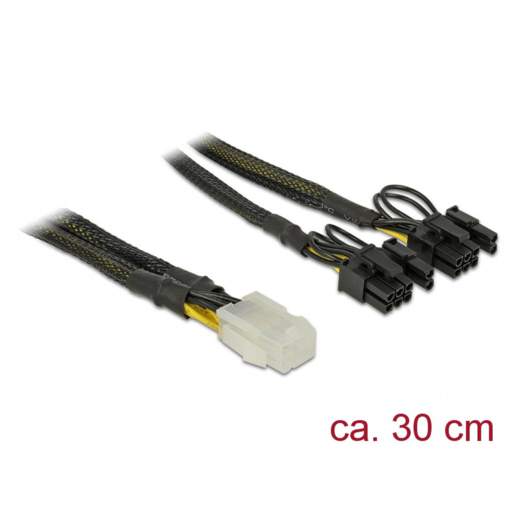 Adapter DC 6pin na 2x 8pin za grafične kartice PCI-express 0,3m Delock