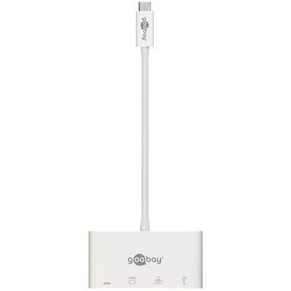 Priklopna postaja USB-C => HDMI ETH LAN 1x USB 3.0 1x USB-C PD 60W Goobay bel (62105)