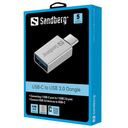 Adapter USB-C => USB-A 3.0 Sandberg srebrn (136-24)