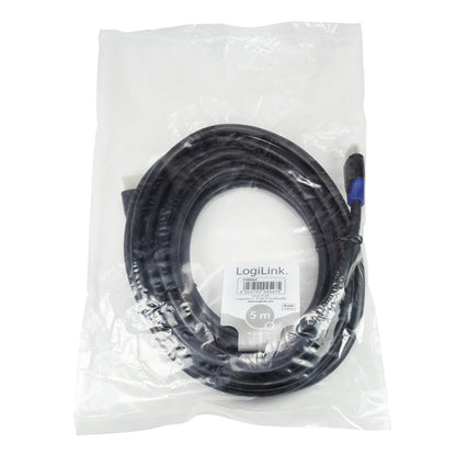 Kabel HDMI(m)=>HDMI(m) v2.0 5,00m 4K/60Hz pozlačeni kontakti črn LogiLink (CH0064)