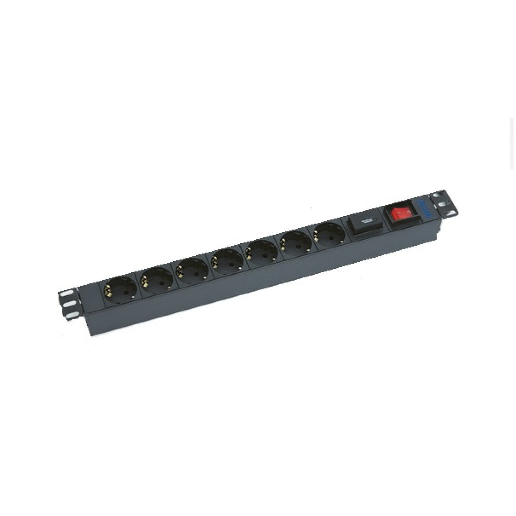 Prenapetostna zaščita Triton 2,00m 1xDIN49441 7x230V ALU rack 1U 19" stikalo (RAB-PD-X12-A1)