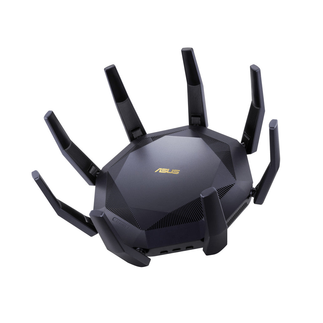 Usmerjevalnik brezžični Asus RT-AX89X WiFi6 802.11ax AX6000 4804Mbit/s MU-MIMO OFDMA MESH dualband 3G/4G USB dongle 8xLAN 1xLAN/WAN10GB 1xSFP+ (90IG04J1-BM3010)