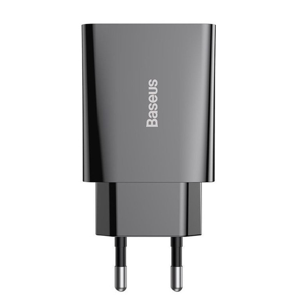 Hišni polnilec 100-240V => 1x USB-C 20W Baseus črn (CCFS-SN01)