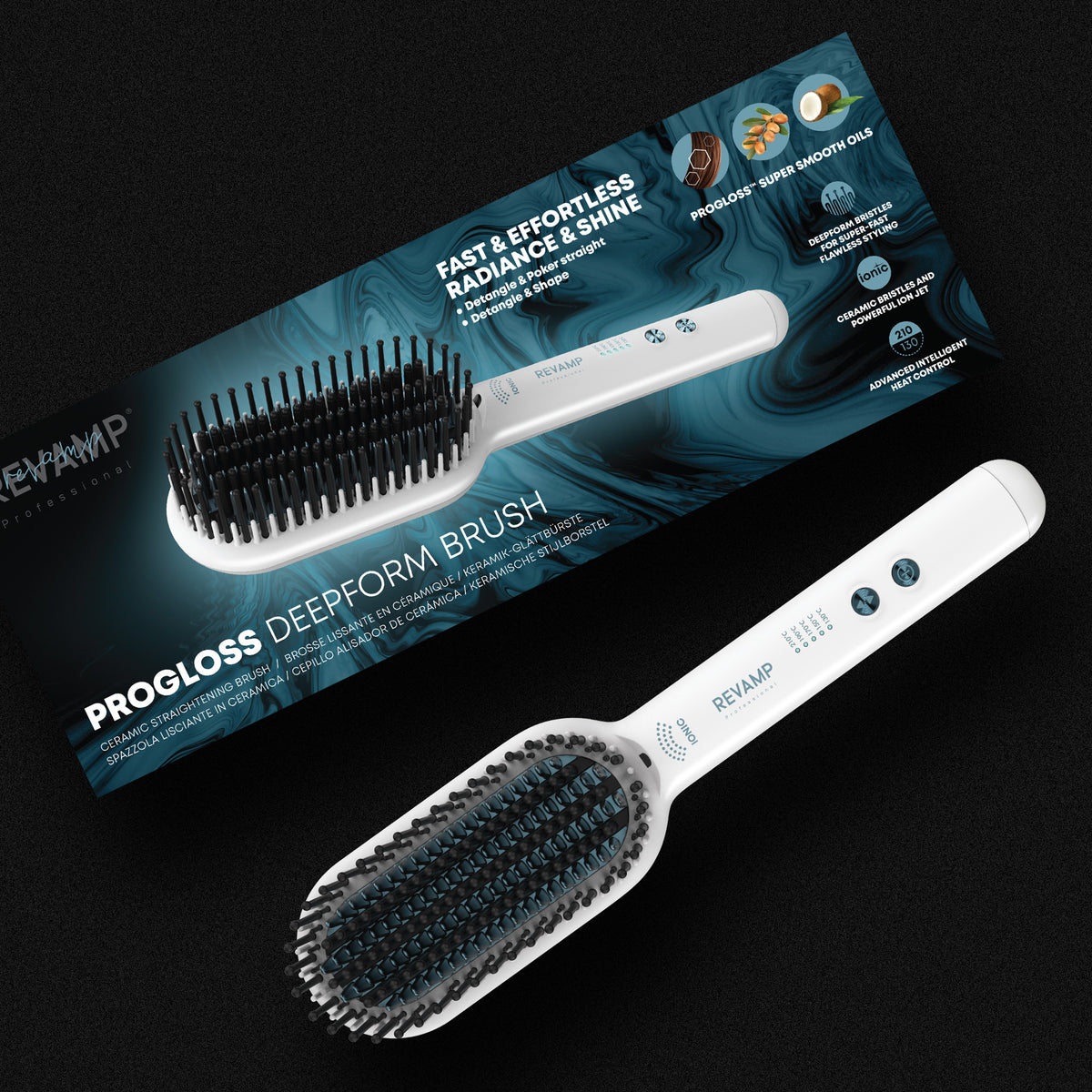 REVAMP PROGLOSS DEEPFORM CERAMIC STRAIGHTENING BRUSH - BR-1850 KRTAČA - BELE BARVE