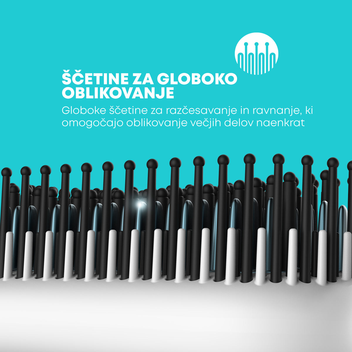 REVAMP PROGLOSS DEEPFORM CERAMIC STRAIGHTENING BRUSH - BR-1850 KRTAČA - BELE BARVE