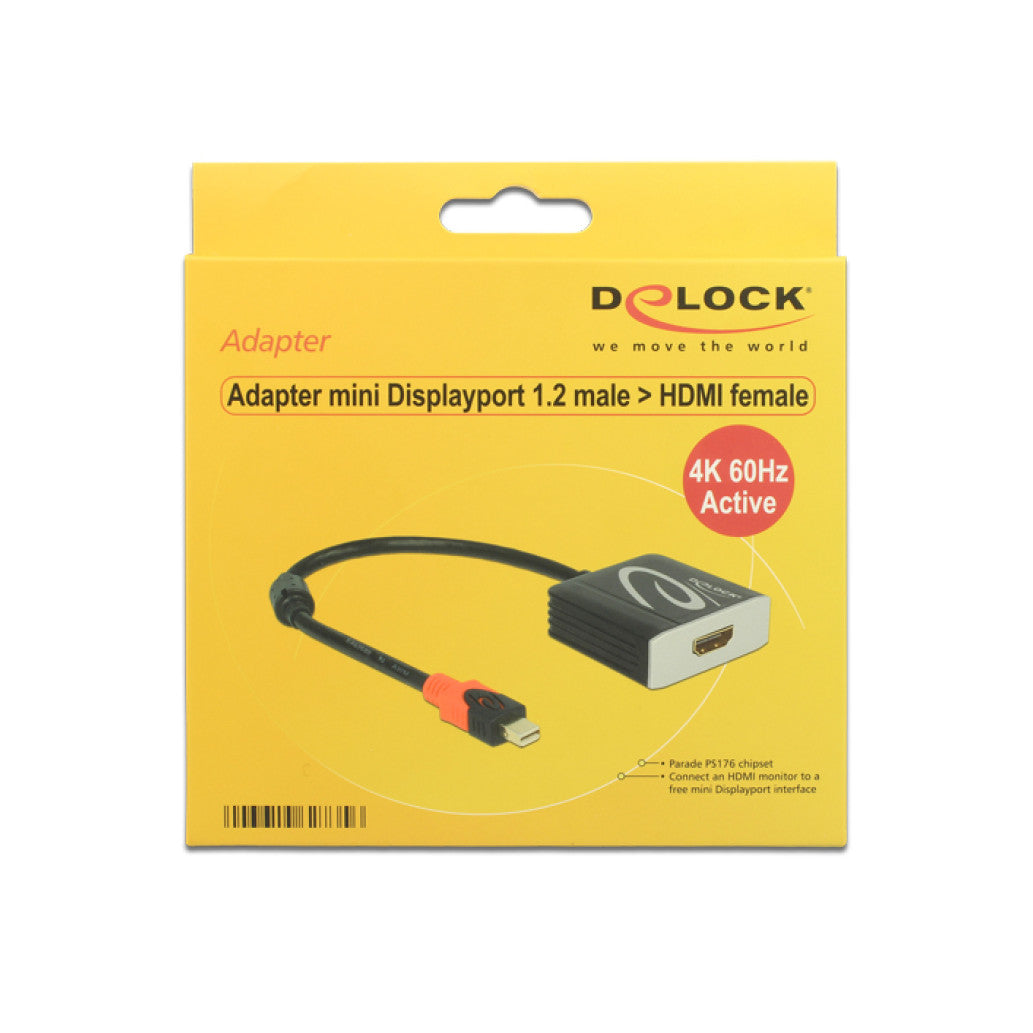 Adapter DisplayPort mini (m) => HDMI (ž) aktivni 4K 60Hz Delock