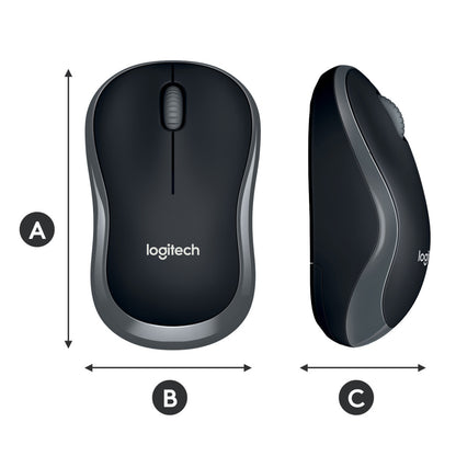 Miš Logitech brezžična M185 za notesnike siva nano (910-002235)