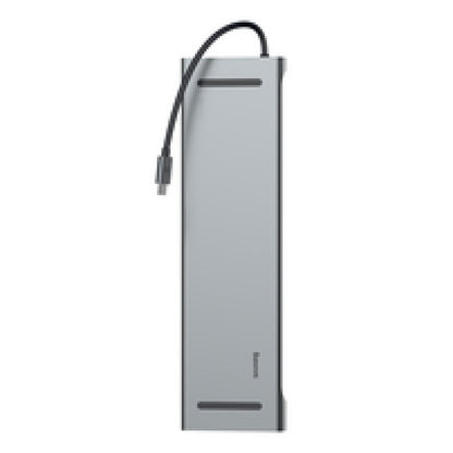 Priklopna postaja USB-C => 3x USB 3.0 tip A USB-C PD 60W 2x HDMI VGA microSD/SD/MMC RJ45 AUX Baseus Enjoyment Series srebrn (CATSX-G0G)