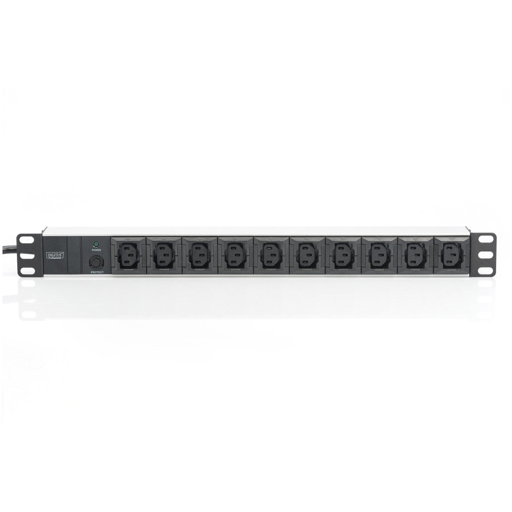 Razdelilec Digitus 48cm 10xEuro C13 ALU UPS Digitus črno/siv