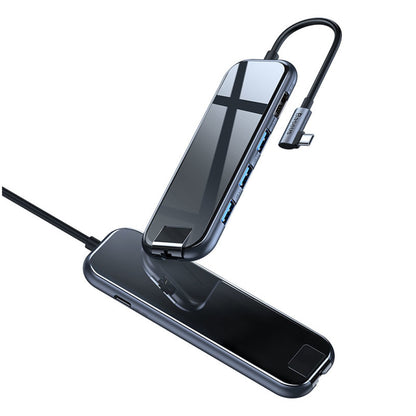 Priklopna postaja USB-C => 3x USB 3.0 tip A 1x USB-C PD 60W 1x HDMI 4K@30Hz 1x RJ45 Giga Baseus (CAHUB-DZ0G)
