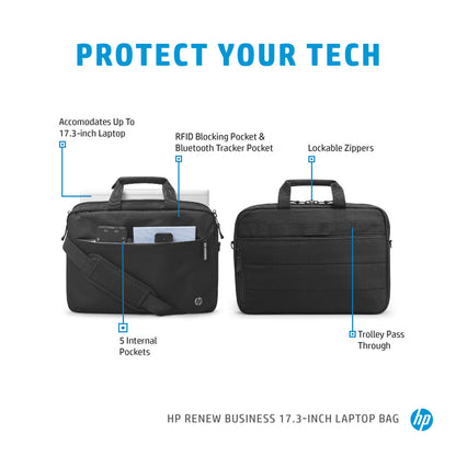 Torba za notesnik 43,9 cm (17,3″) HP Renew Business - glavni predal z možnostjo zaklepa