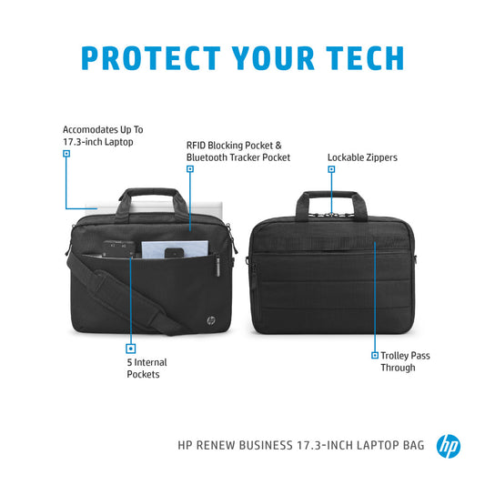 Torba za notesnik 43,9 cm (17,3″) HP Renew Business - glavni predal z možnostjo zaklepa