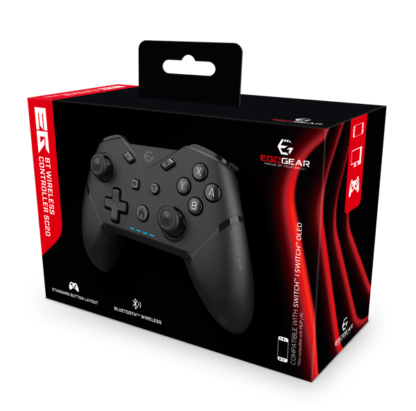 EGOGEAR SC20 BREZŽIČNI KONTROLER ZA SWITCH, PC, PS3 - ČRNE BARVE